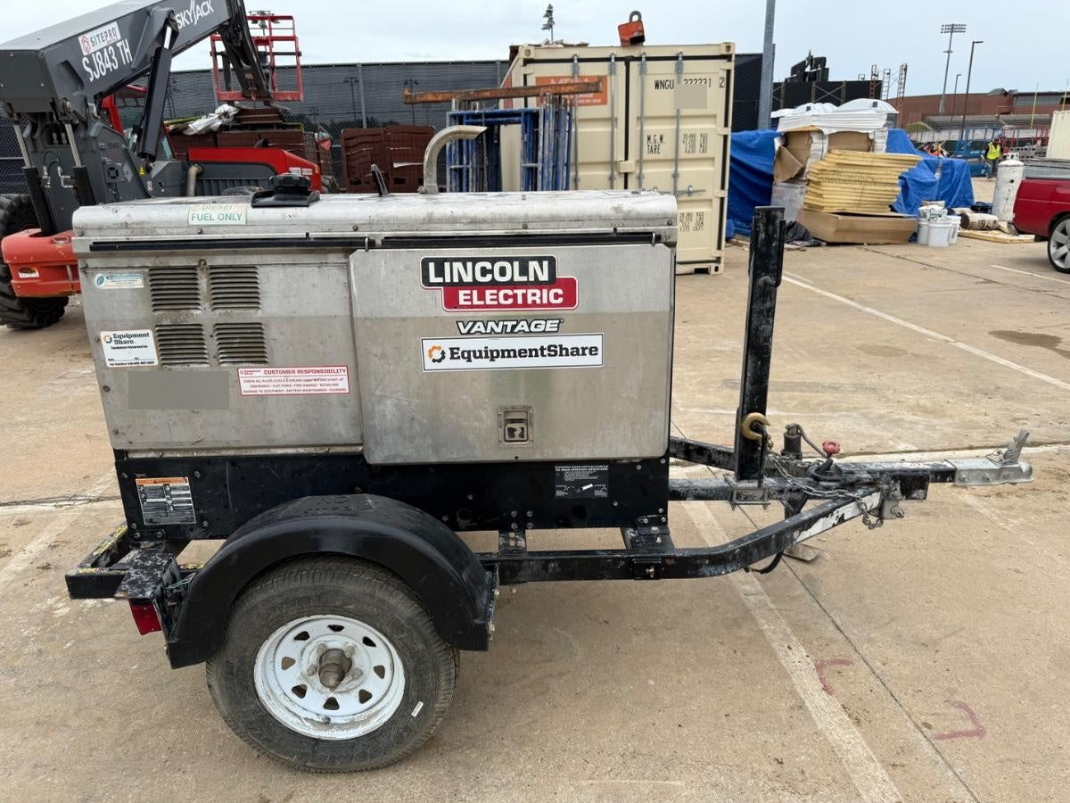 2019 Lincoln Electric Vantage 322 Ready-Pak 3, Two Wheel Trailer, Fender and Light Kit, Cable Rack