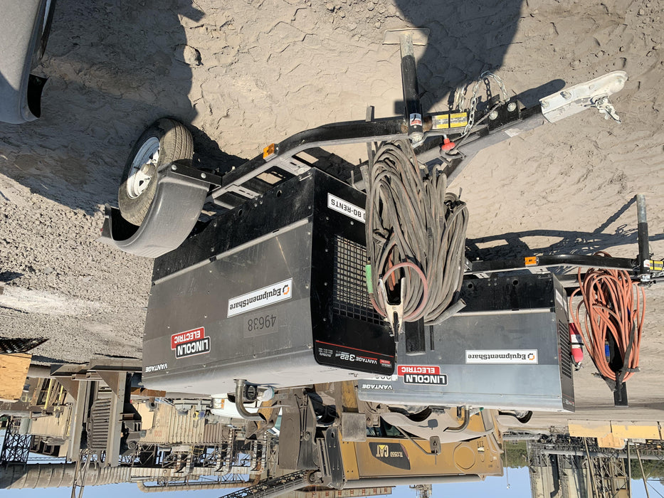 2019 Lincoln Electric Vantage 322 Ready-Pak 3, Two Wheel Trailer, Fender and Light Kit, Cable Rack