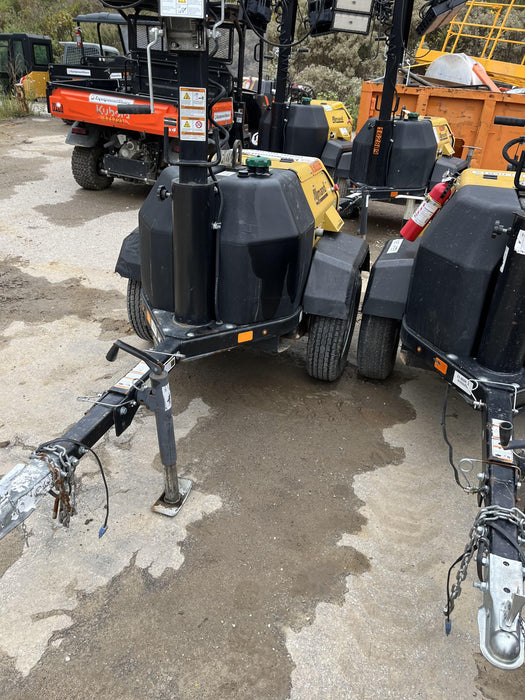 2021 Allmand NLV3GR (4) LED Light Fixture 350W, 23' Vertical Mast, 3kW Prime, Towable, Deep Sea L401, Leveling Jacks, Yanmar T4F 5.8hp