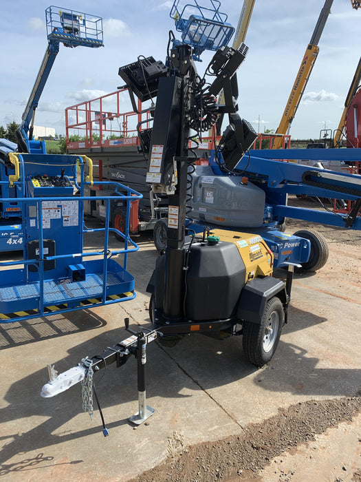 2022 Allmand NLV3GR (4) LED Light Fixture 350W, 23' Vertical Mast, 3kW Prime, Towable, Deep Sea L401, Leveling Jacks, Yanmar T4F 5.8hp