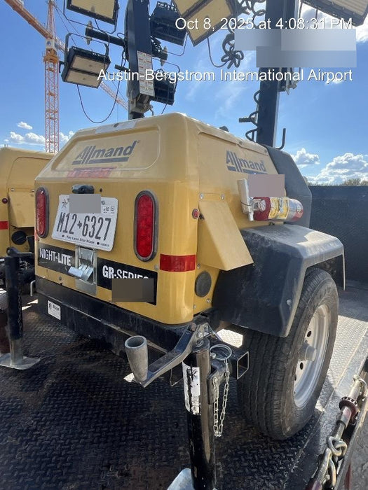 2022 Allmand NLV3GR (4) LED Light Fixture 350W, 23' Vertical Mast, 3kW Prime, Towable, Deep Sea L401, Leveling Jacks, Yanmar T4F 5.8hp