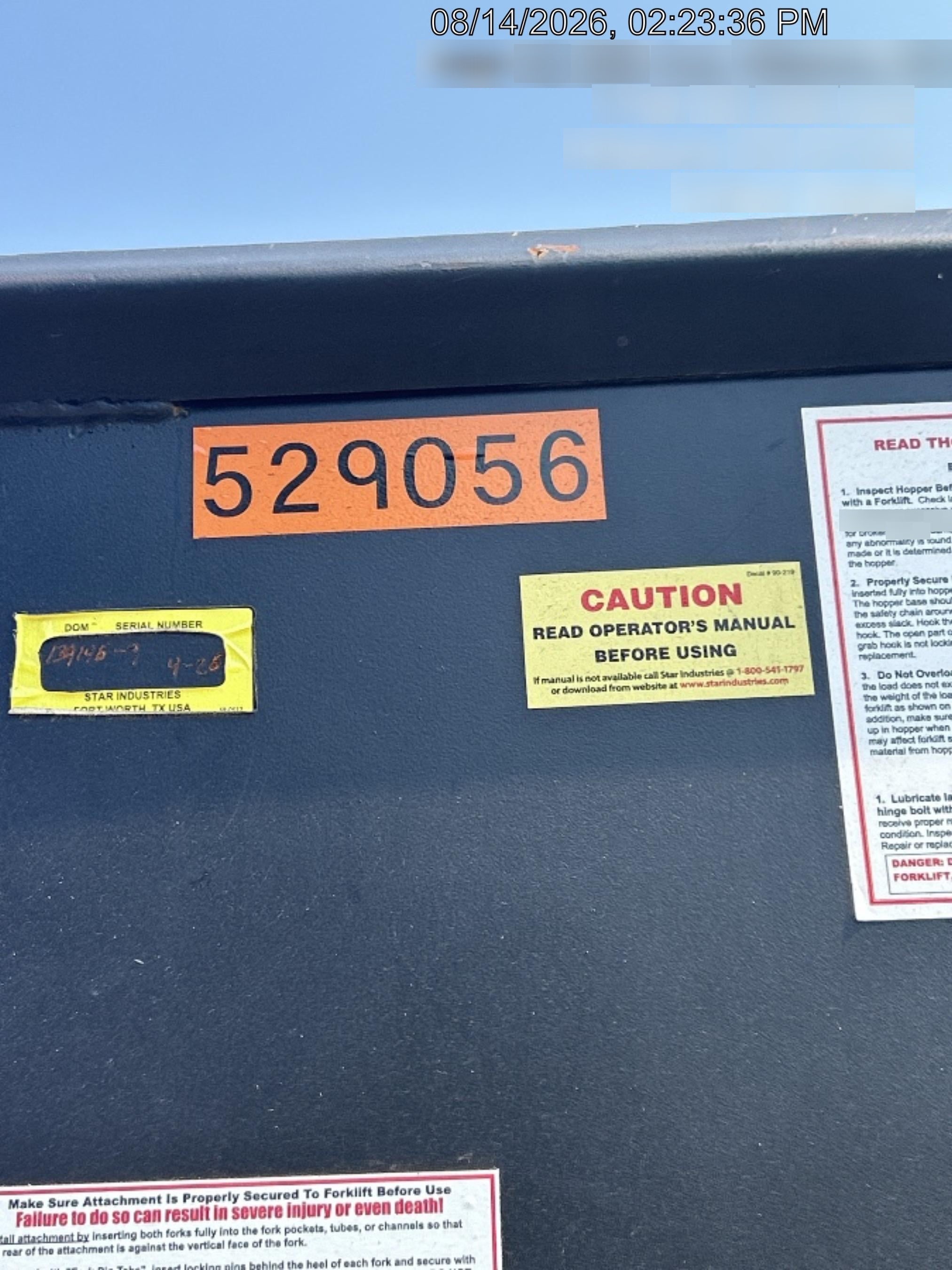 2025 STAR INDUSTRIES M-1820 - Self-Dump Hopper