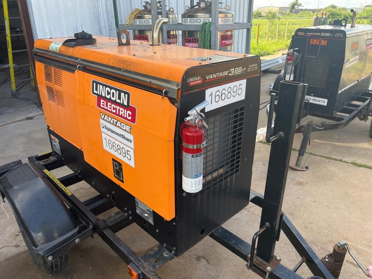 2021 Lincoln Electric Vantage 322 Vantage 322 Ready Pak 3 w/ Decals, ORANGE (includes trailer, cable rack, fender light kit) NO Telematics