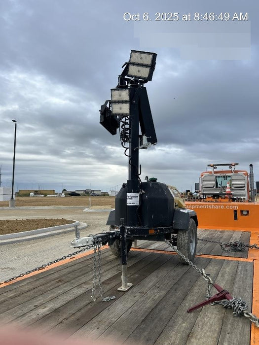 2022 Allmand NLV3GR (4) LED Light Fixture 350W, 23' Vertical Mast, 3kW Prime, Towable, Deep Sea L401, Leveling Jacks, Yanmar T4F 5.8hp