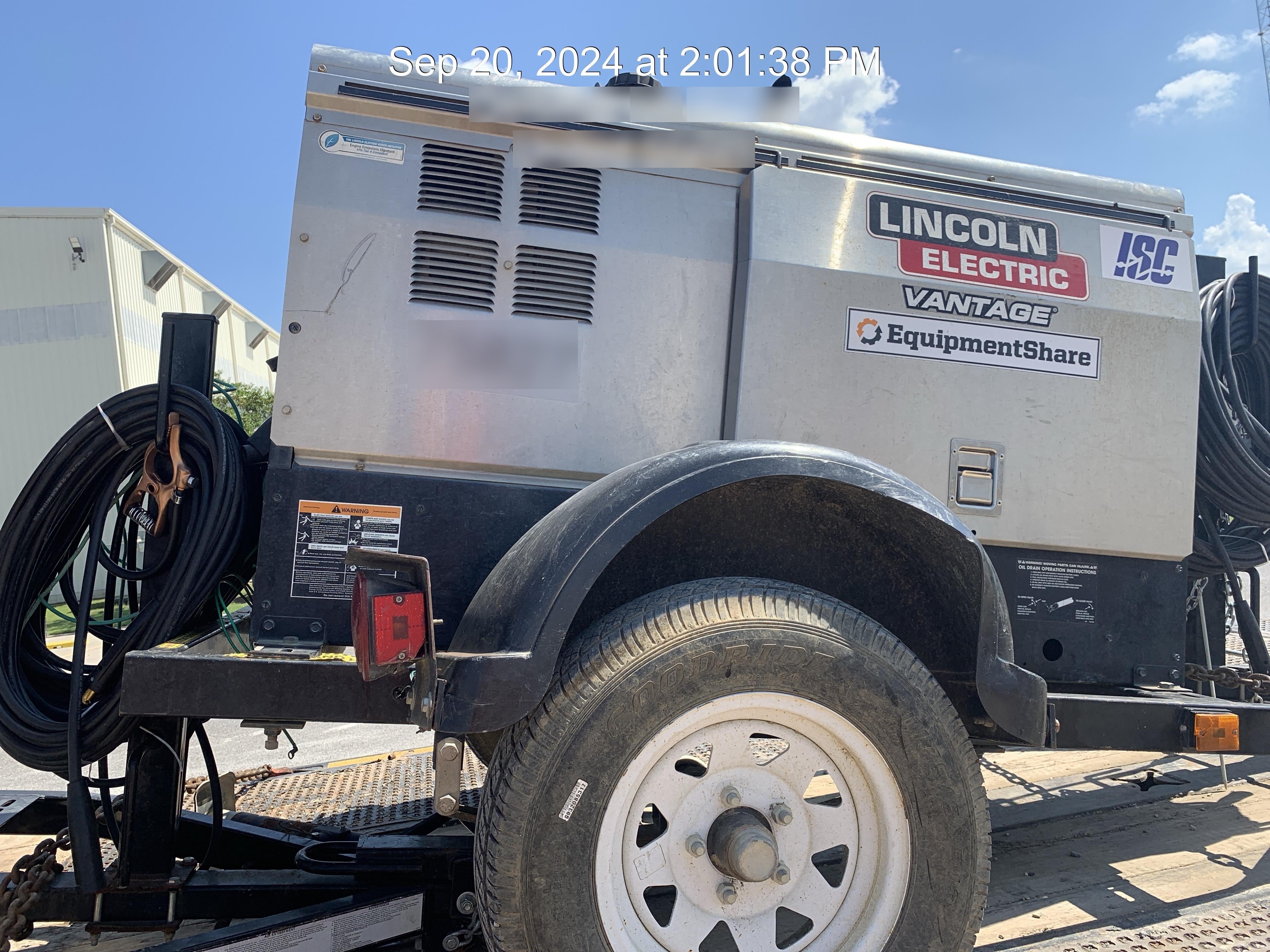 2020 Lincoln Electric Vantage 322 Welder Ready-Pak 3, w/ GPS & Decals (includes trailer, cable rack, fender light kit)