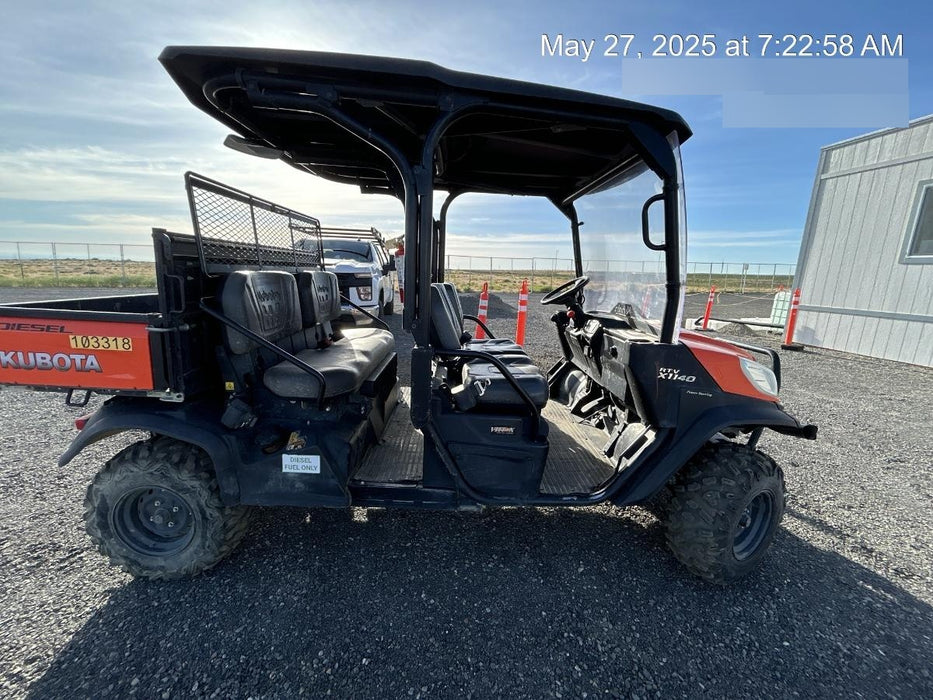 Kubota RTV-X1140W-H 4WD utility cart -LED strobe -Windshield tempered glass -Plastic canopy -Wire harness kit -Backup alarm