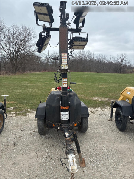 2022 Allmand NLV3GR (4) LED Light Fixture 350W, 23' Vertical Mast, 3kW Prime, Towable, Deep Sea L401, Leveling Jacks, Yanmar T4F 5.8hp