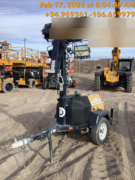 Allmand NLV3GR (4) LED Light Fixture 350W, 23' Vertical Mast, 3kW Prime, Towable, Deep Sea L401, Leveling Jacks, Yanmar T4F 5.8hp