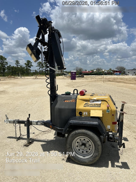 2022 Allmand NLV3GR (4) LED Light Fixture 350W, 23' Vertical Mast, 3kW Prime, Towable, Deep Sea L401, Leveling Jacks, Yanmar T4F 5.8hp