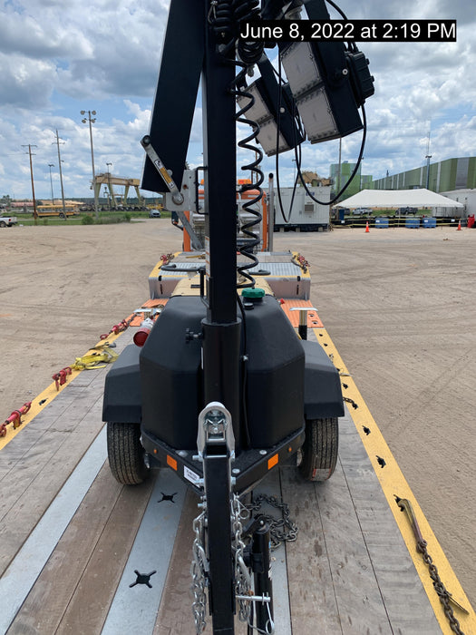 2022 Allmand NLV3GR (4) LED Light Fixture 350W, 23' Vertical Mast, 3kW Prime, Towable, Deep Sea L401, Leveling Jacks, Yanmar T4F 5.8hp