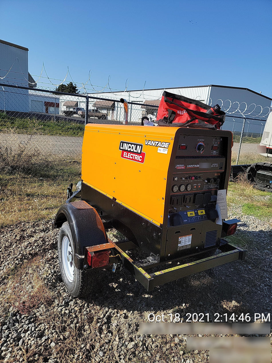 2021 Lincoln Electric Vantage 322 Vantage 322 Ready Pak 3 w/ Decals, ORANGE (includes trailer, cable rack, fender light kit) NO Telematics