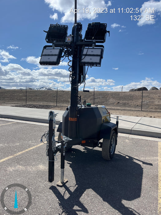 2022 Allmand NLV3GR (4) LED Light Fixture 350W, 23' Vertical Mast, 3kW Prime, Towable, ES Decals, T3