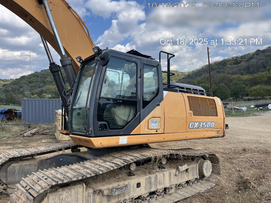 2016 Case CX350D CAB A/C, 13'-3" ARM, STEEL TRACKS, THUMB