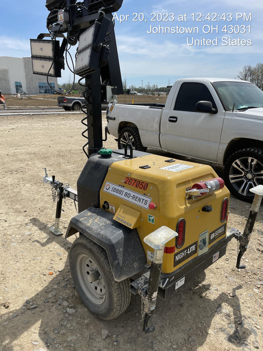 2022 Allmand NLV3GR (4) LED Light Fixture 350W, 23' Vertical Mast, 3kW Prime, Towable, ES Decals, T3