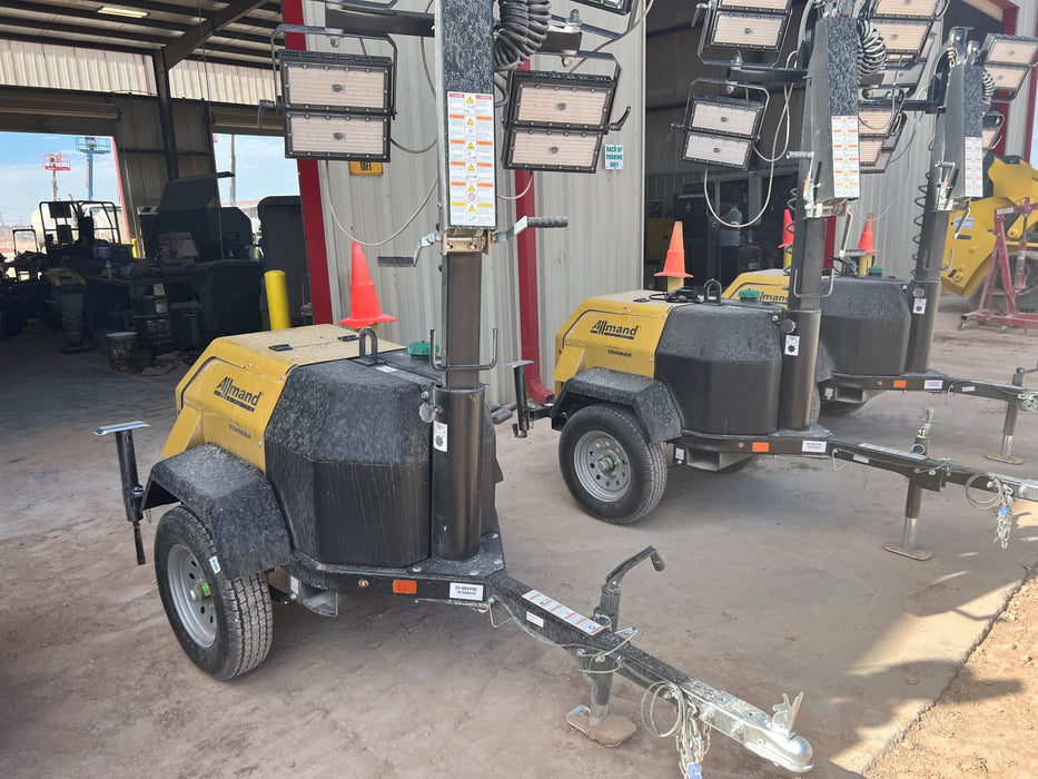 2022 Allmand NLV3GR (4) LED Light Fixture 350W, 23' Vertical Mast, 3kW Prime, Towable, ES Decals, T3