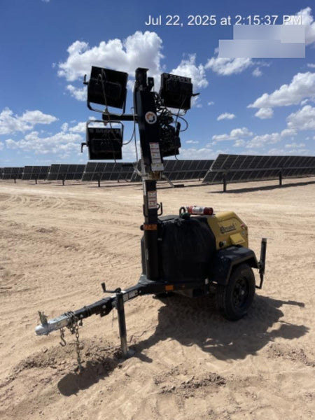 2021 Allmand NLV3GR (4) LED Light Fixture 350W, 23' Vertical Mast, 3kW Prime, Towable, Deep Sea L401, Leveling Jacks, Yanmar T4F 5.8hp