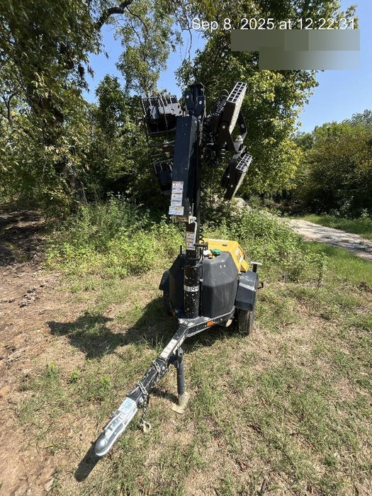 Allmand NLV3GR (4) LED Light Fixture 350W, 23' Vertical Mast, 3kW Prime, Towable, Deep Sea L401, Leveling Jacks, Yanmar T4F 5.8hp