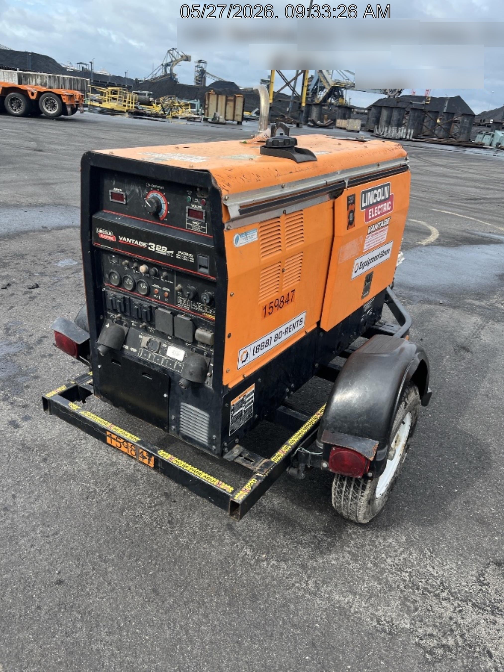 2021 Lincoln Electric Vantage 322 Vantage 322 Ready Pak 3 w/ Decals, ORANGE (includes trailer, cable rack, fender light kit) NO Telematics