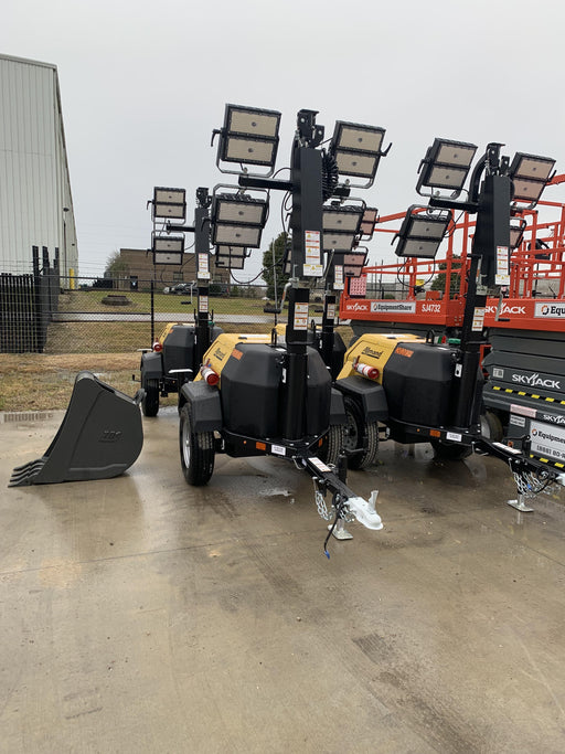 2022 Allmand NLV3GR (4) LED Light Fixture 350W, 23' Vertical Mast, 3kW Prime, Towable, Deep Sea L401, Leveling Jacks, Yanmar T4F 5.8hp