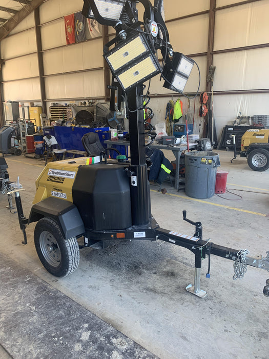 2022 Allmand NLV3GR (4) LED Light Fixture 350W, 23' Vertical Mast, 3kW Prime, Towable, ES Decals, T3
