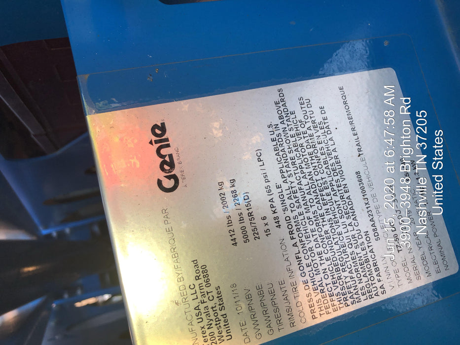 2018 GENIE TZ-50