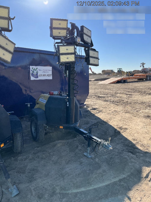 2022 Allmand NLV3GR (4) LED Light Fixture 350W, 23' Vertical Mast, 3kW Prime, Towable, Deep Sea L401, Leveling Jacks, Yanmar T4F 5.8hp