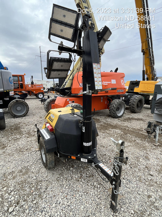 2022 Allmand NLV3GR (4) LED Light Fixture 350W, 23' Vertical Mast, 3kW Prime, Towable, ES Decals, T3