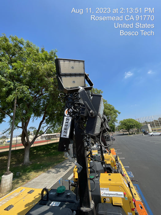 2021 Allmand NLV3GR (4) LED Light Fixture 350W, 23' Vertical Mast, 3kW Prime, Towable, Deep Sea L401, Leveling Jacks, Yanmar T4F 5.8hp