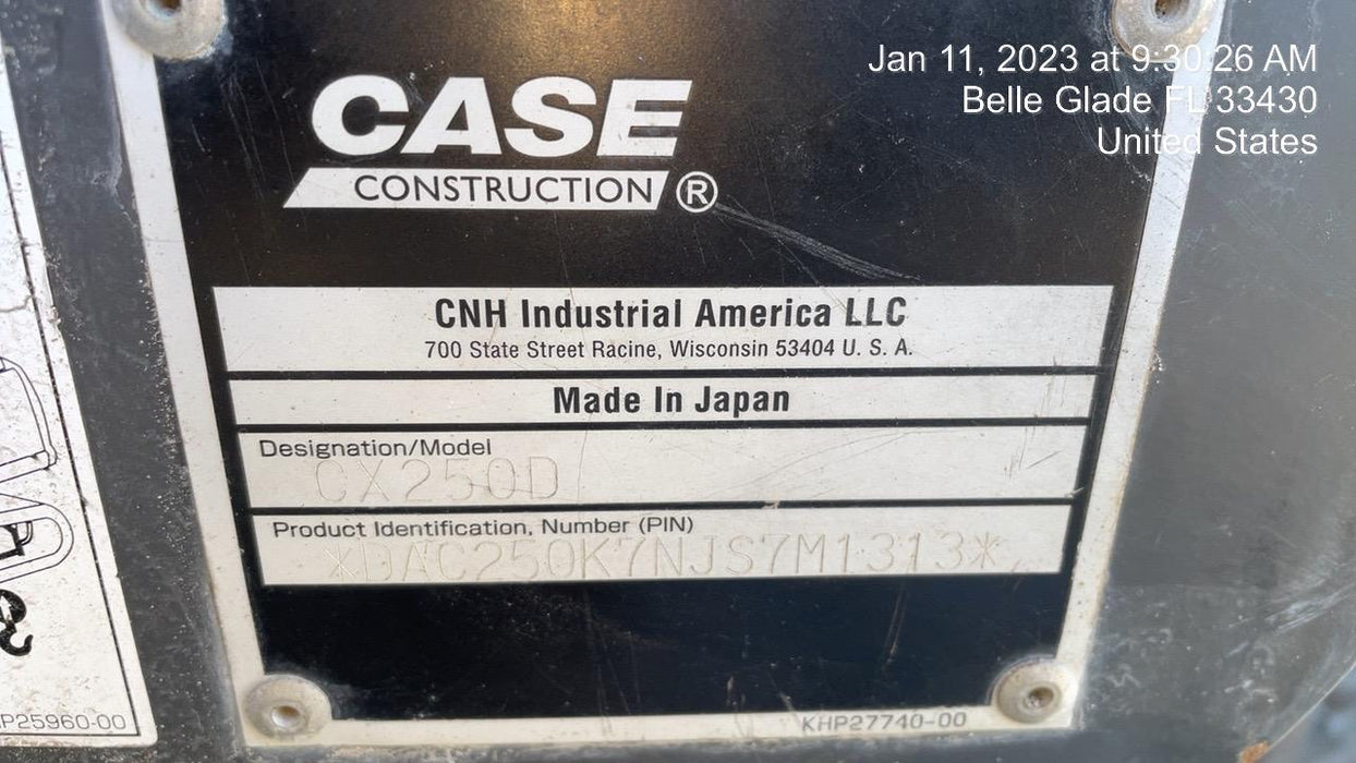 2018 CASE CX250D LR