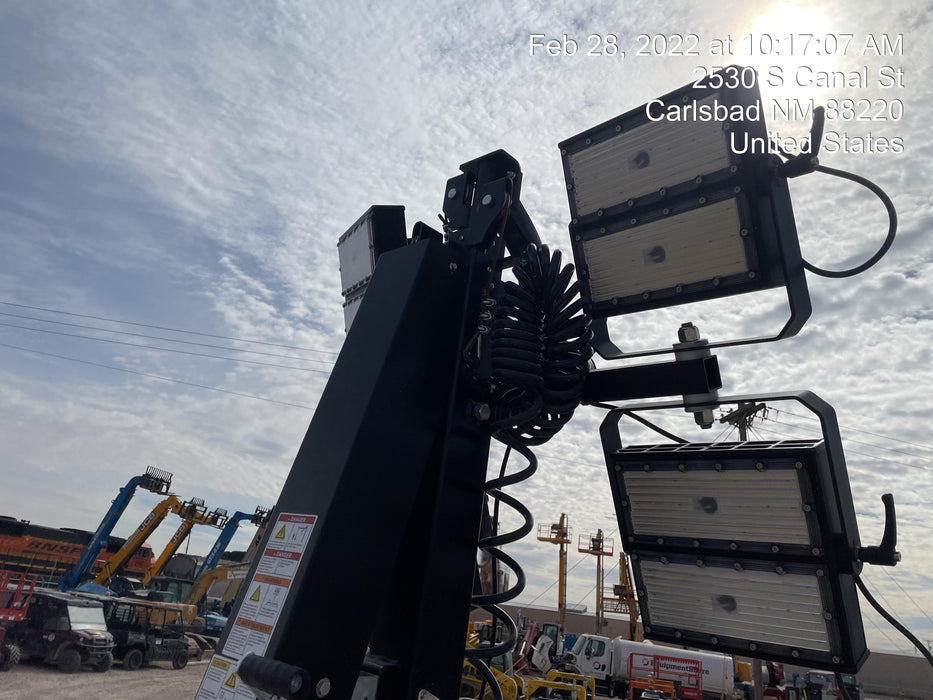 2022 Allmand NLV3GR (4) LED Light Fixture 350W, 23' Vertical Mast, 3kW Prime, Towable, Deep Sea L401, Leveling Jacks, Yanmar T4F 5.8hp