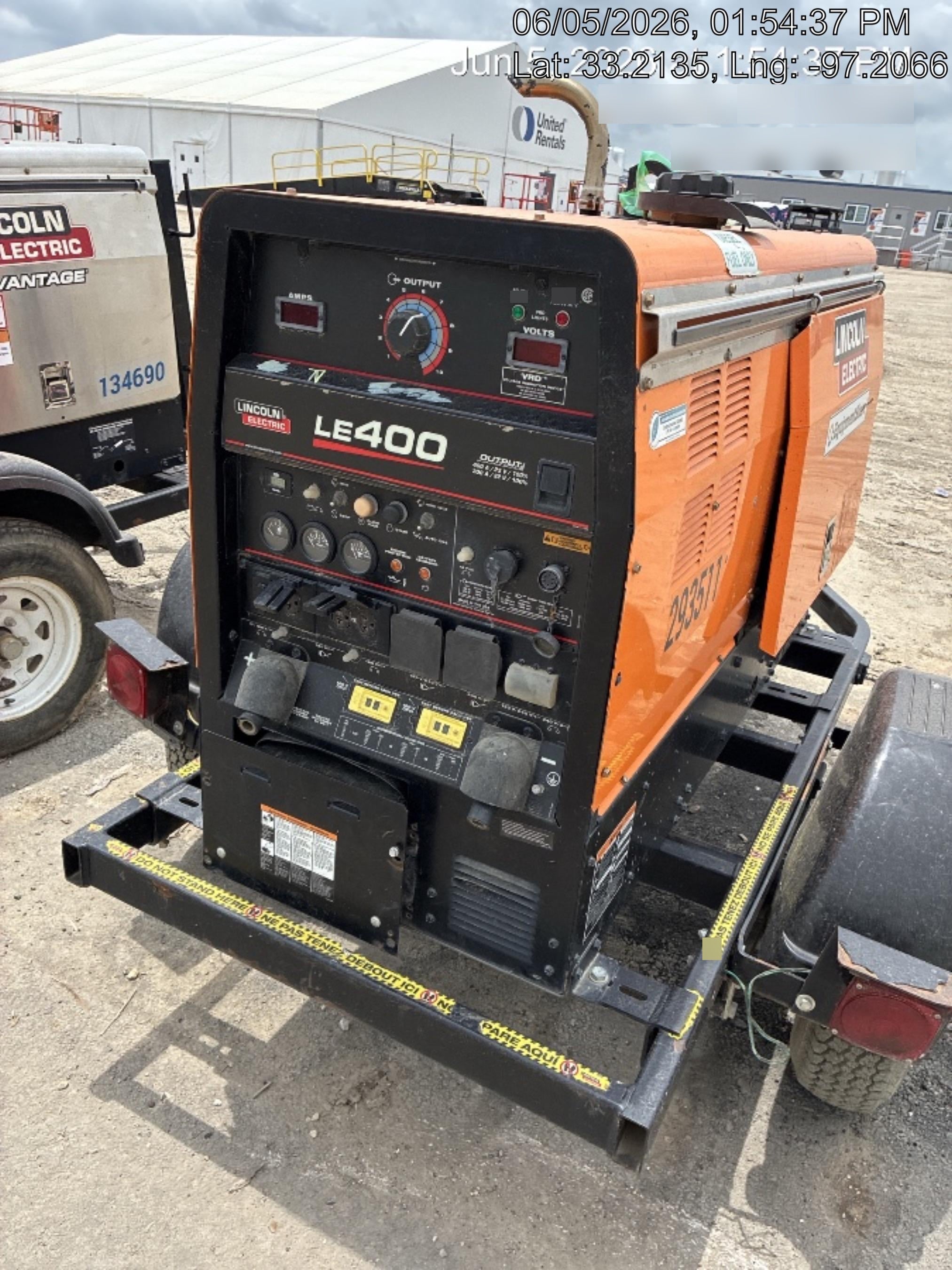 2022 Lincoln Electric LE400 Kubota V1505, Trlr, Cable Rack, Light Kit, ES Decals, T3