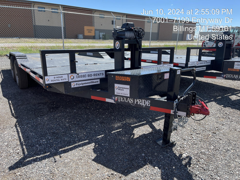 2024 TEXAS PRIDE TRAILERS 21' Lowboy Gravity Tilt Bed 14K Bumper Pull Trailer