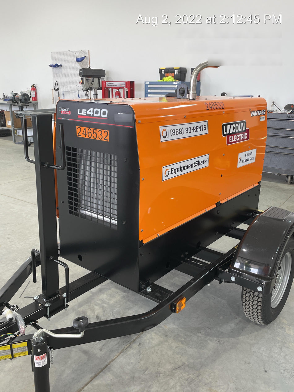 2022 Lincoln Electric LE400 Kubota V1505, Trlr, Cable Rack, Light Kit, ES Decals, T3