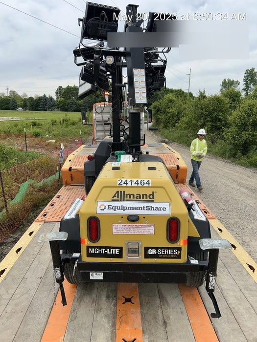 2022 Allmand NLV3GR (4) LED Light Fixture 350W, 23' Vertical Mast, 3kW Prime, Towable, Deep Sea L401, Leveling Jacks, Yanmar T4F 5.8hp