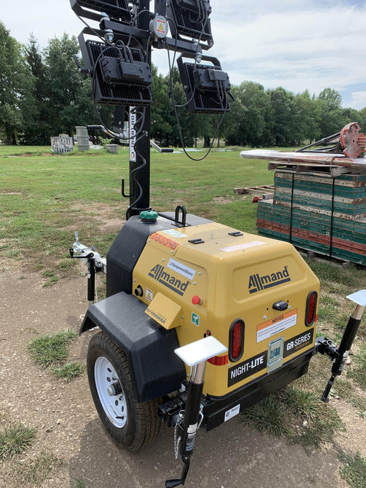 2021 Allmand NLV3GR (4) LED Light Fixture 350W, 23' Vertical Mast, 3kW Prime, Towable, Deep Sea L401, Leveling Jacks, Yanmar T4F 5.8hp