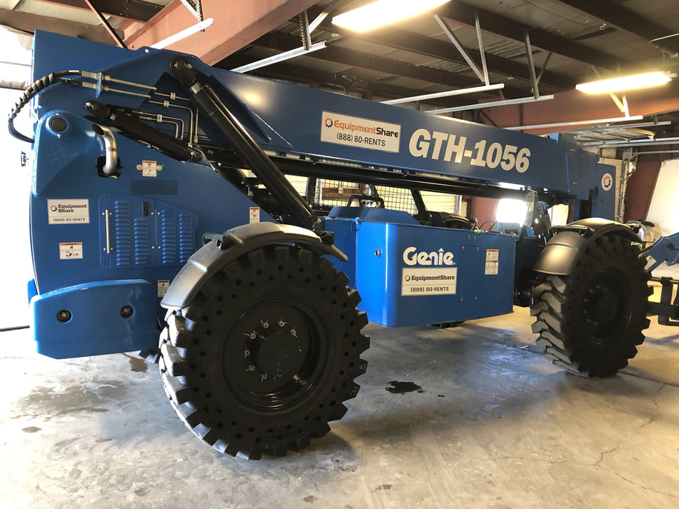 2018 Genie GTH-1056 GTH-1056 w/Open ROPS, Solid Tires, Work Lights, 60" carriage/forks, cab mesh, beacon