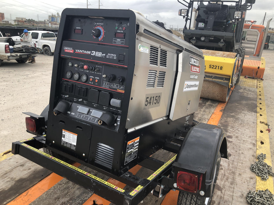 2019 Lincoln Electric Vantage 322 Welder Ready-Pak 3, Two wheel trailer, Fender and Light kit, Cable Rack