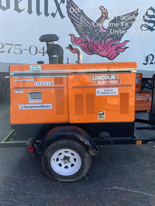 2021 Lincoln Electric Vantage 549X Ready Pak 3, ORANGE (includes trailer, cable rack, fender light kit)