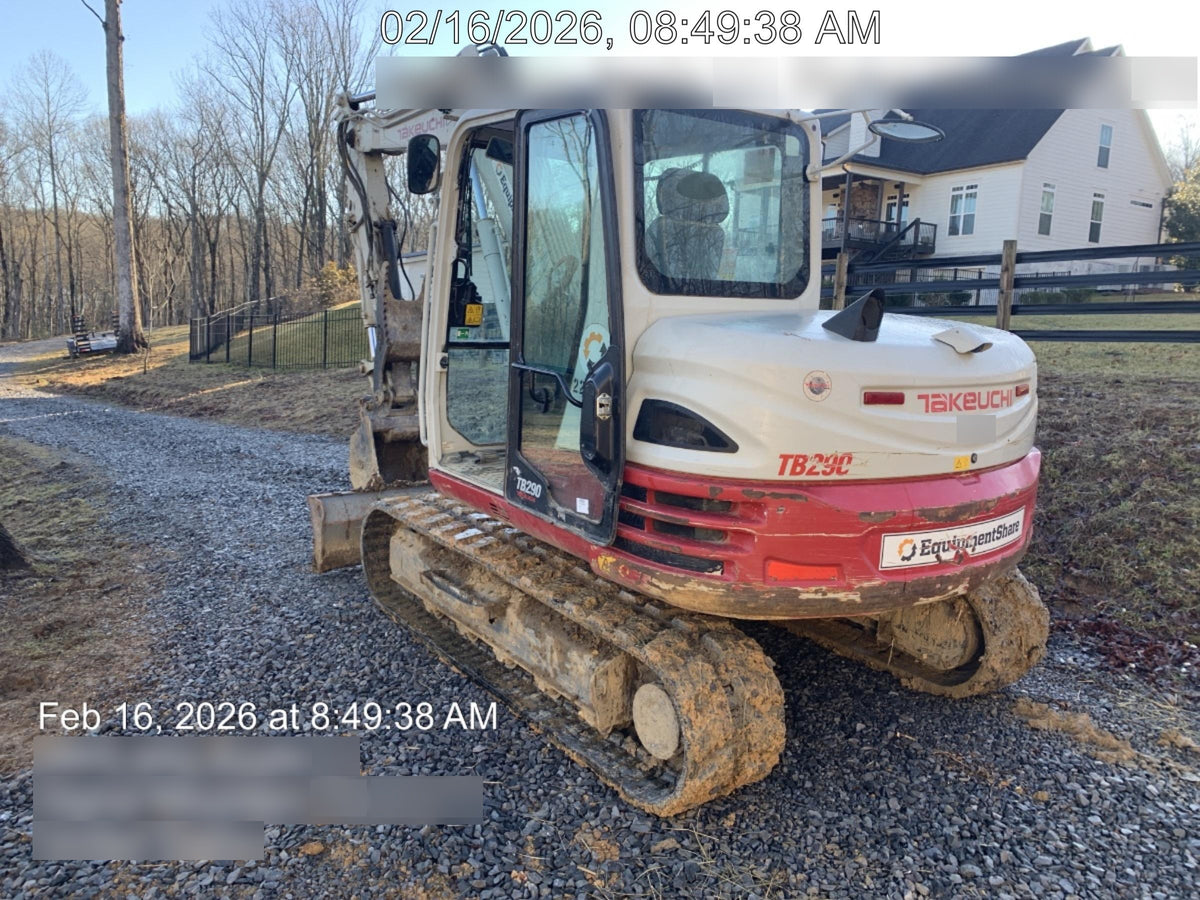 2019 Takeuchi TB290 Takeuchi TB290 Cab/Heat/AC w/Rubber Tracks, Auxiliary Hydraulics, Dozer Blade, Manual QC, 18/24/36" Buckets, Hydraulic Thumb Installed