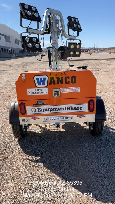 2024 Wanco WLTT-4MM4K Diesel, Deep Sea Controller, Shore Power Plug, Auto Start, (4) 350W LED Floodlights, 4kW Generator, 60 Gal Fuel Tank, 2" Ball, T3
