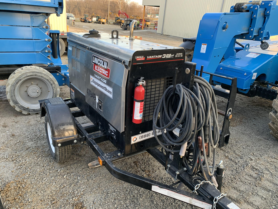 2019 Lincoln Electric Vantage 322 Ready-Pak 3, Two Wheel Trailer, Fender and Light Kit, Cable Rack