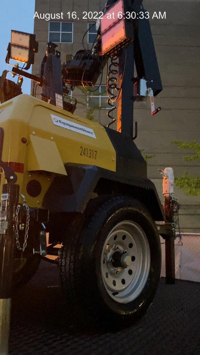 2022 Allmand NLV3GR (4) LED Light Fixture 350W, 23' Vertical Mast, 3kW Prime, Towable, Deep Sea L401, Leveling Jacks, Yanmar T4F 5.8hp