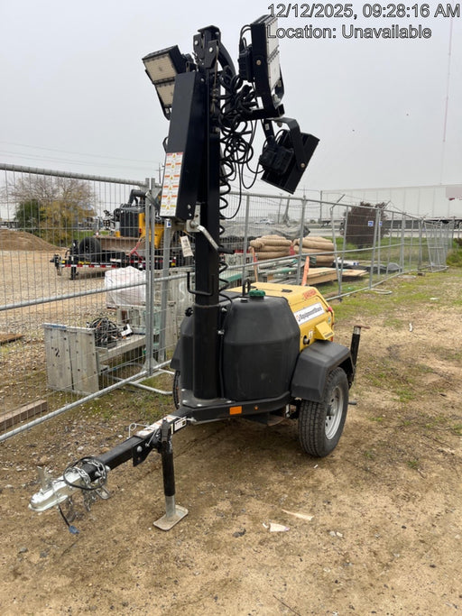 2022 Allmand NLV3GR (4) LED Light Fixture 350W, 23' Vertical Mast, 3kW Prime, Towable, ES Decals, T3