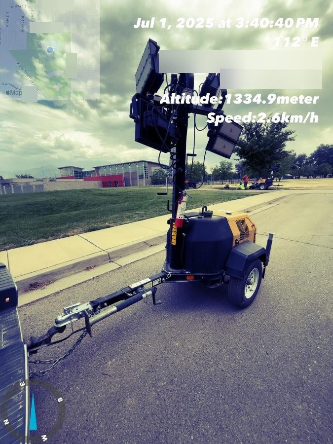 2021 Allmand NLV3GR (4) LED Light Fixture 350W, 23' Vertical Mast, 3kW Prime, Towable, Deep Sea L401, Leveling Jacks, Yanmar T4F 5.8hp