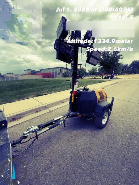 2021 Allmand NLV3GR (4) LED Light Fixture 350W, 23' Vertical Mast, 3kW Prime, Towable, Deep Sea L401, Leveling Jacks, Yanmar T4F 5.8hp