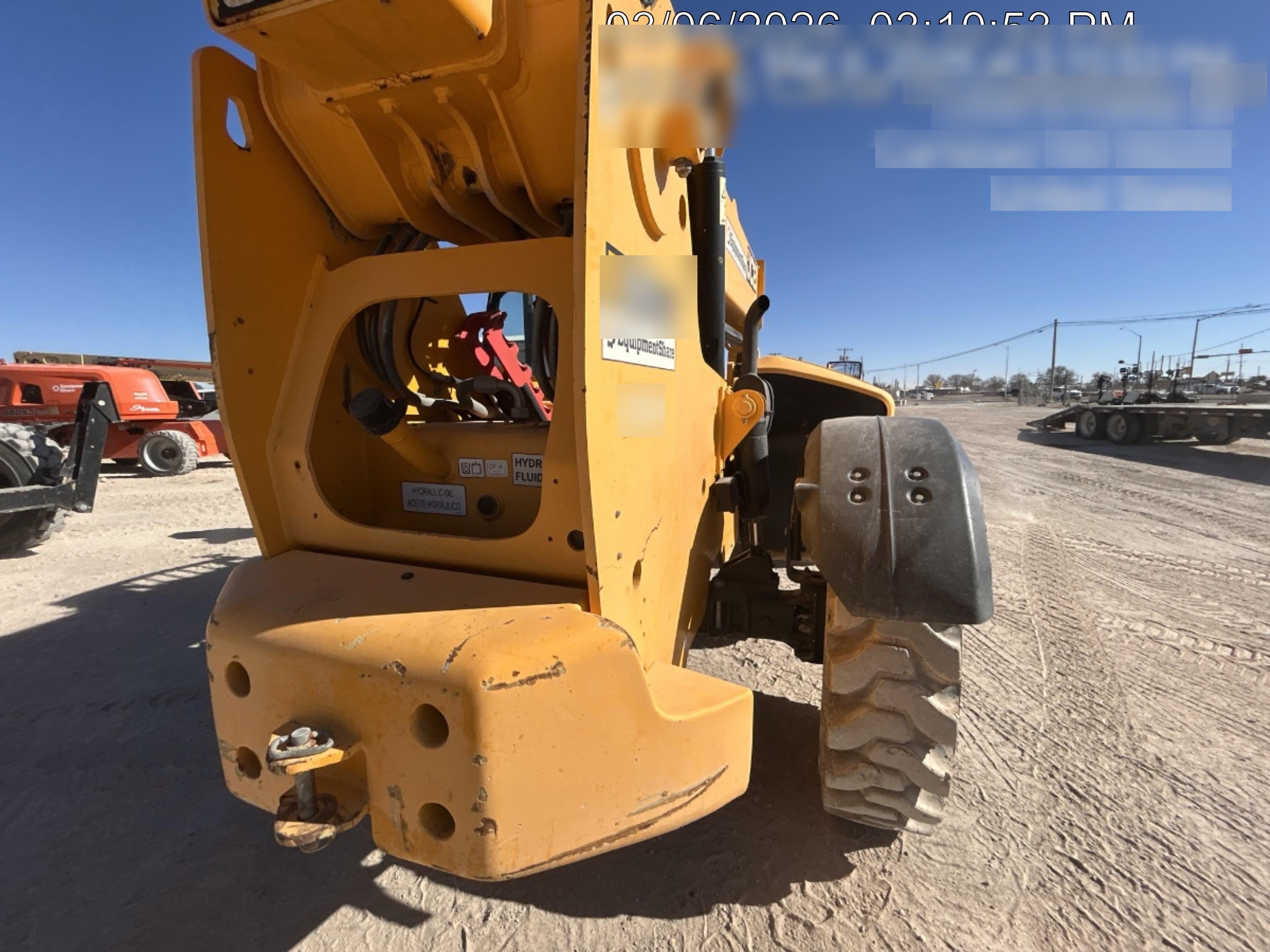 2019 JCB 510-56 Open ROPS, 74 HP, Solid Tires, Worklights, Beacon, Aux Hydraulics, Lifting Eye 72" Carriage/60" Forks