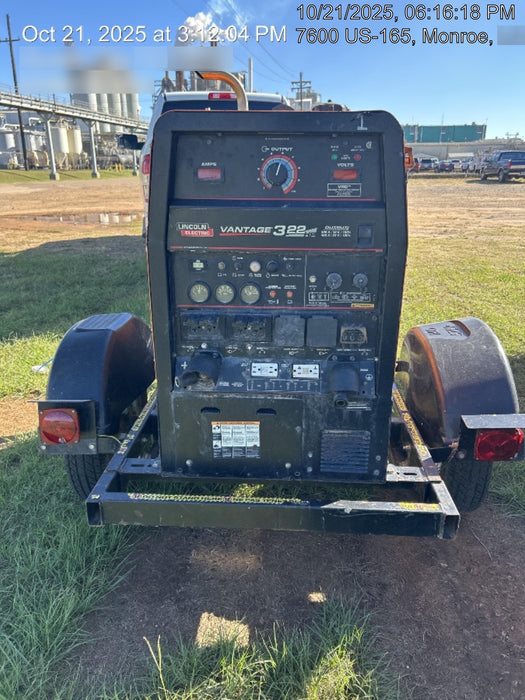2021 Lincoln Electric Vantage 322 Vantage 322 Ready Pak 3 w/ Telematics & Decals, ORANGE (includes trailer, cable rack, fender light kit)