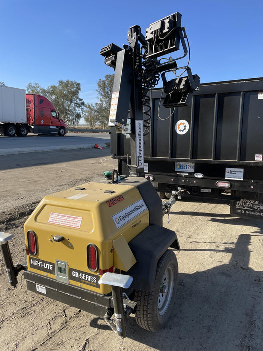 2022 Allmand NLV3GR (4) LED Light Fixture 350W, 23' Vertical Mast, 3kW Prime, Towable, ES Decals, T3