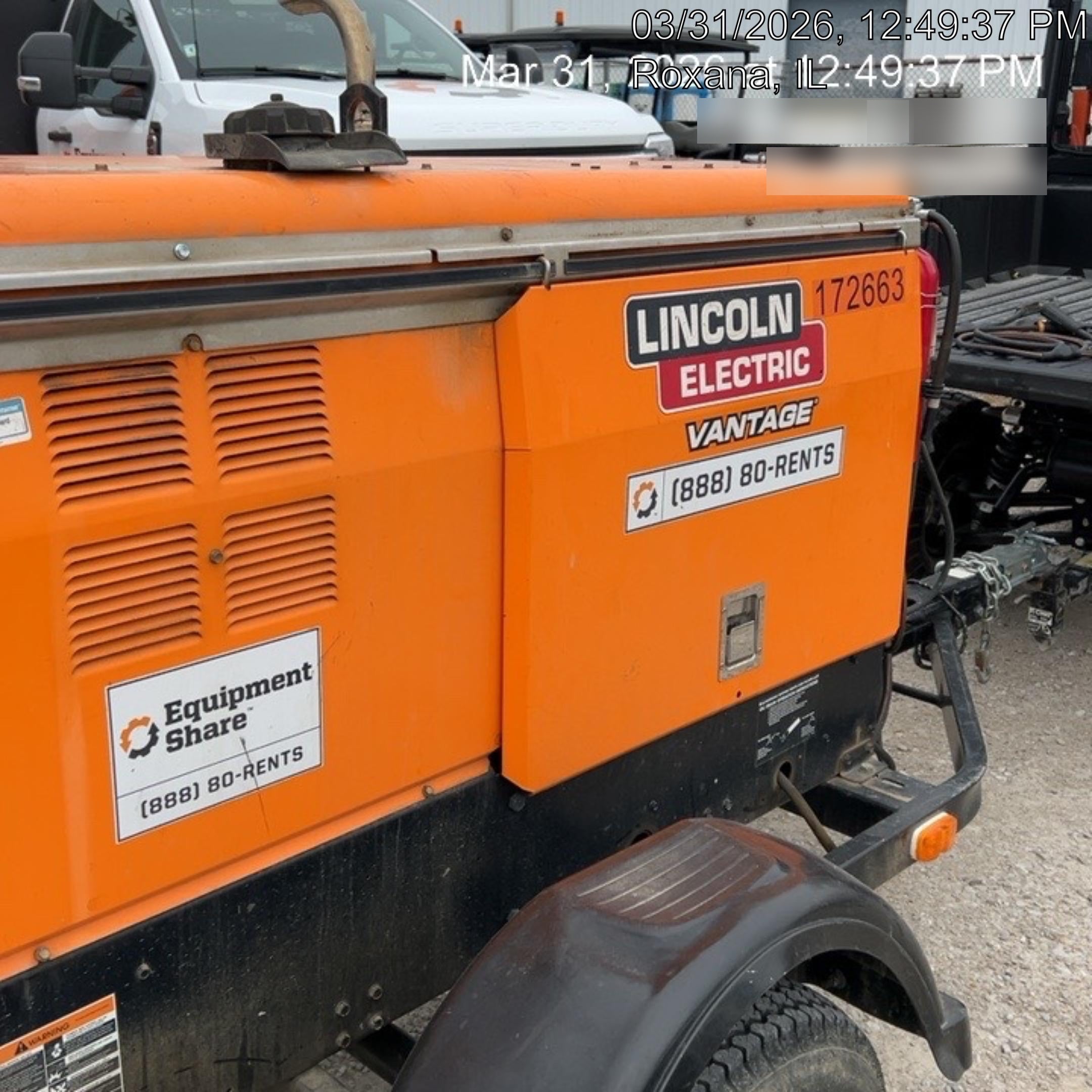 2021 Lincoln Electric Vantage 322 Vantage 322 Ready Pak 3 w/ Decals, ORANGE (includes trailer, cable rack, fender light kit) NO Telematics