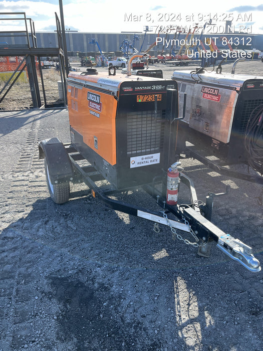 2021 Lincoln Electric Vantage 322 Vantage 322 Ready Pak 3 w/ Decals, ORANGE (includes trailer, cable rack, fender light kit) NO Telematics